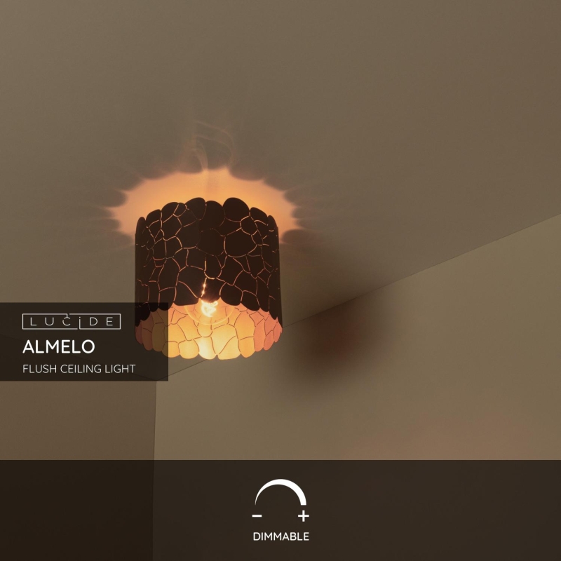 Lucide ALMELO - zapustené stropné svietidlo - Ø 25,5 cm - 1xE27 - čierne